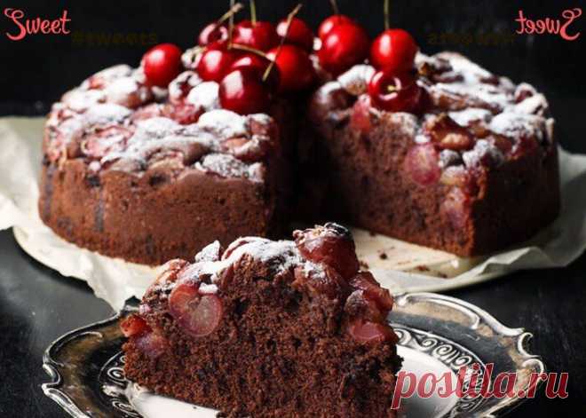 Шоколадный пирог с черешней | Sweet Twittes