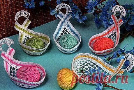 Подставки для пасхальных яиц крючком | Искусница