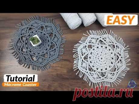 DIY Macrame Mandala Coaster 2 | Table Decoration @Tanja Crochet - YouTube