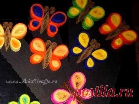 ✿ Quilling - Fluture - Tutorial 7 - AidaCrafts