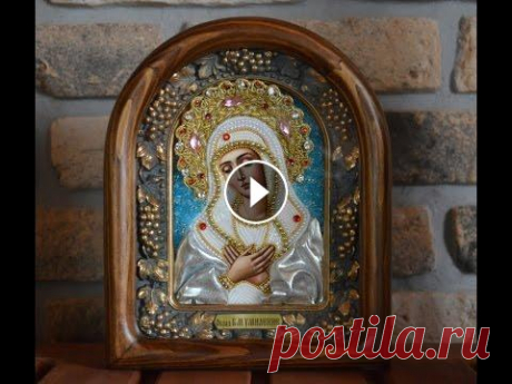 Икона из бисера Умиление Икона из бисера Умиление. Ручная работа. Икона из бисера с добавлением натурального жемчуга. Размер 18*23 см или 23*29 см. Купить икону бисером Умилен...