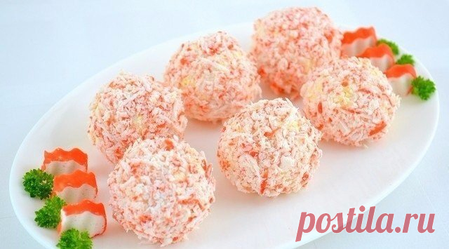 Крабовый салат шариками