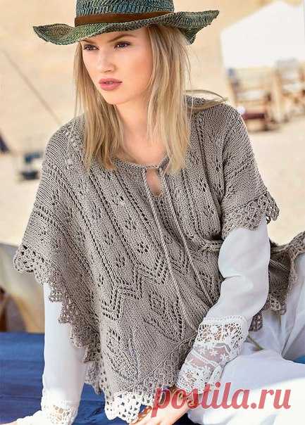 Вязанное пончо со схемой. Вязание пончо для женщин | Лаборатория домашнего хозяйства
