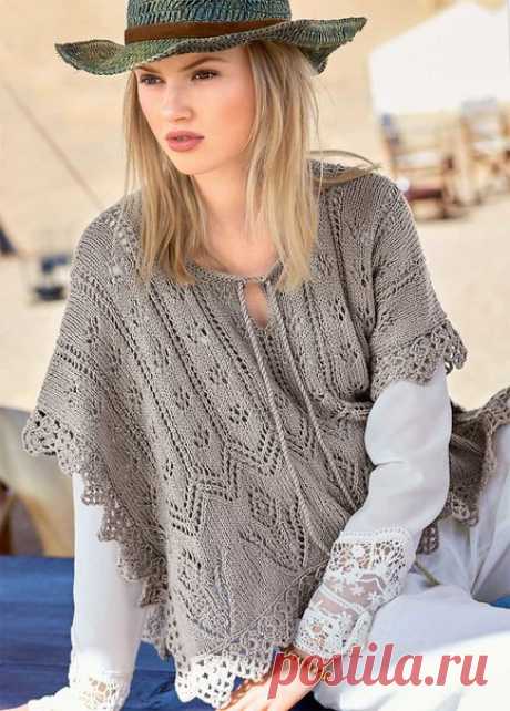 Вязанное пончо со схемой. Вязание пончо для женщин | Лаборатория домашнего хозяйства