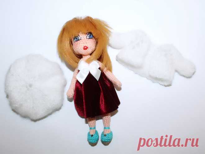 PDF Каркасная куколка крючком. FREE crochet pattern; Аmigurumi doll patterns. Амигуруми схемы и описания на русском. Вязаные игрушки и поделки своими руками #amimore - маленькая кукла, куколка, девочка.