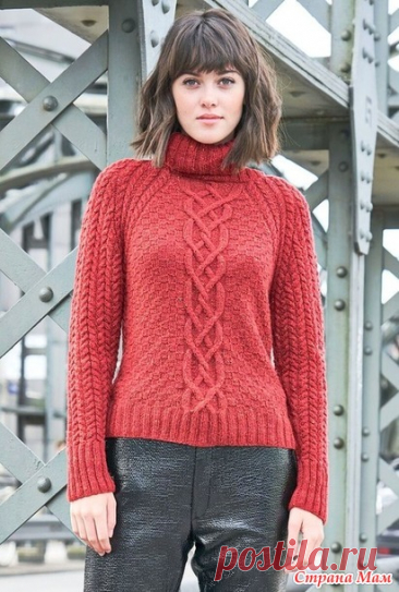 Свитер реглан с рельефными узорами. Спицы. - ВЯЗАНАЯ МОДА+ ДЛЯ НЕМОДЕЛЬНЫХ ДАМ - Страна Мам