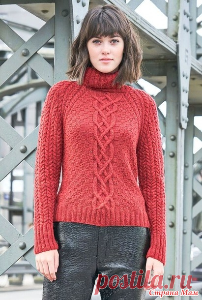 Свитер реглан с рельефными узорами. Спицы. - ВЯЗАНАЯ МОДА+ ДЛЯ НЕМОДЕЛЬНЫХ ДАМ - Страна Мам
