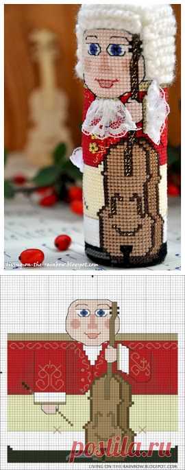 Живущая на Радугe: Схема к Елочной Игрушке "Виолончелист" / Christmas Ornament 'Cellist' Free Pattern