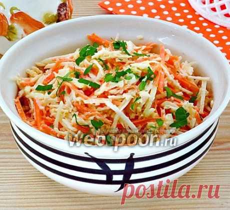 Салат из редьки, моркови и яблок с майонезом