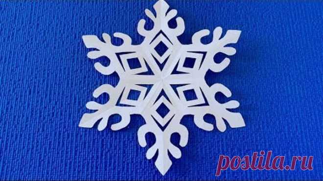 Как просто и красиво вырезать снежинку из бумаги. Простая снежинка. Paper Snowflake Tutorial.