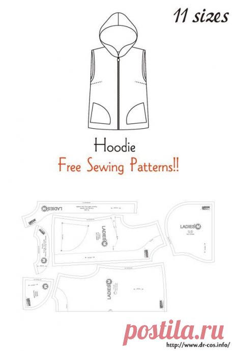 This is the pattern of a Hoodie. inch size(letter size) Children's-4,8,10/Ladies'-S,M,L,LL/Men's-S,M,L,LL cm size(A4 size) Children's-100,120,140/Ladies'-S,M,L,LL/Men's-S,M,L,LL