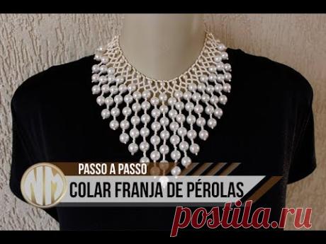 Colar Franja de Pérolas - passo a passo