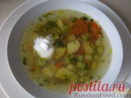 Рецепт: Суп рисовый с кабачками на RussianFood.com