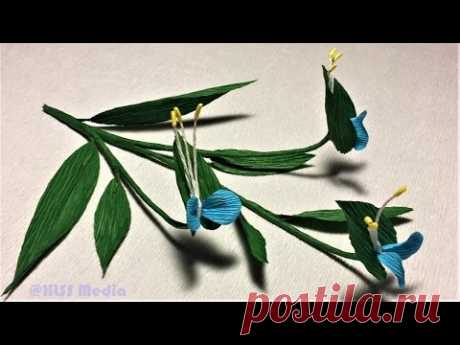 How to make beautiful camellia paper flower|diy easy origami camellia crepe paper flower making easy