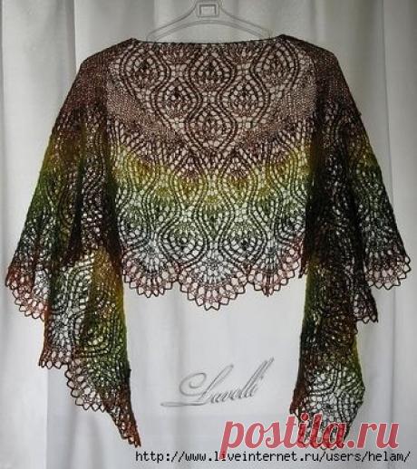 Шаль спицами &quot;Ананасное удовольствие &quot;