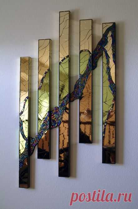 Flowing Waters by Robin Evans, glass artist who creates one-of-a-kind or limited edition multi-layered sculptural kiln formed glass art. | Paint