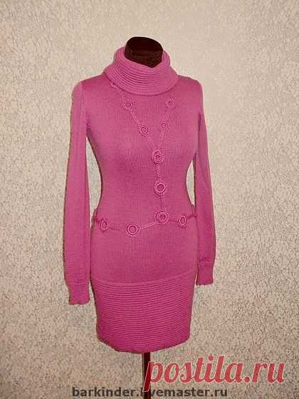 Вязаное платье "Винная вишня" - платье,авторское платье,вязаное платье