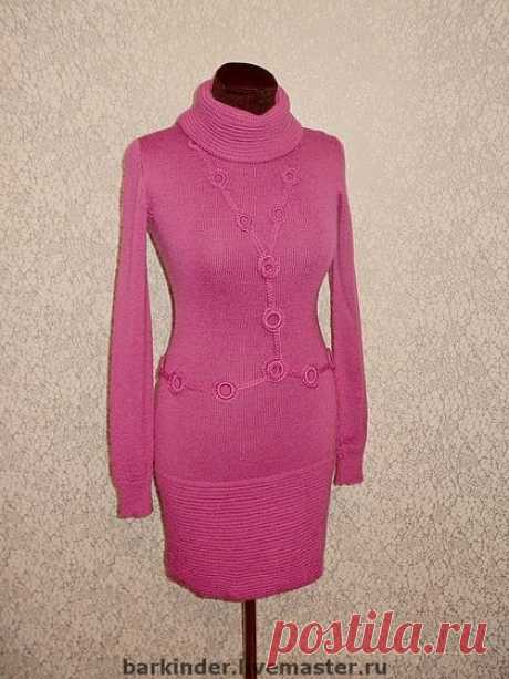 Вязаное платье &quot;Винная вишня&quot; - платье,авторское платье,вязаное платье