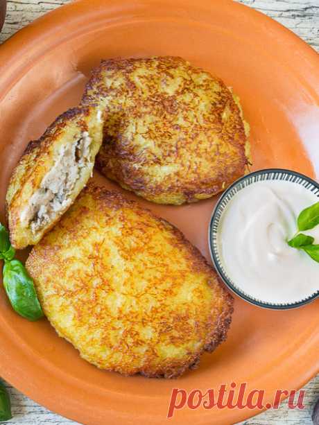 Рецепт драников с курицей и грибами на Вкусном Блоге