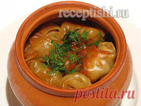 Кундюмы (вареники с грибами в горшочках)