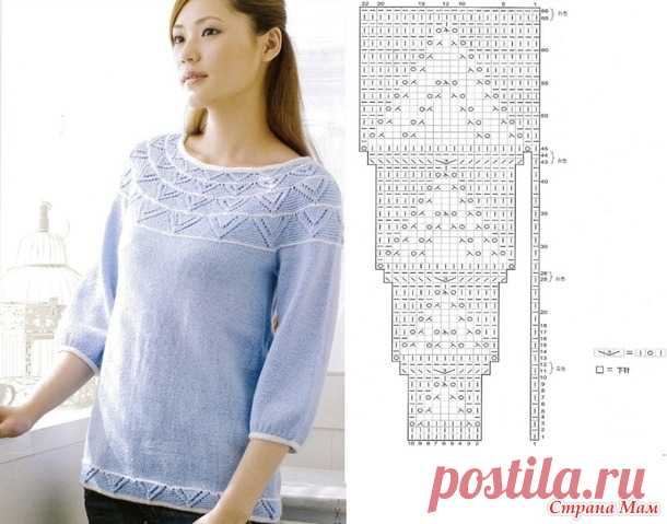 Детская кофточка с круглой кокеткой. - Вязание - Страна Мам