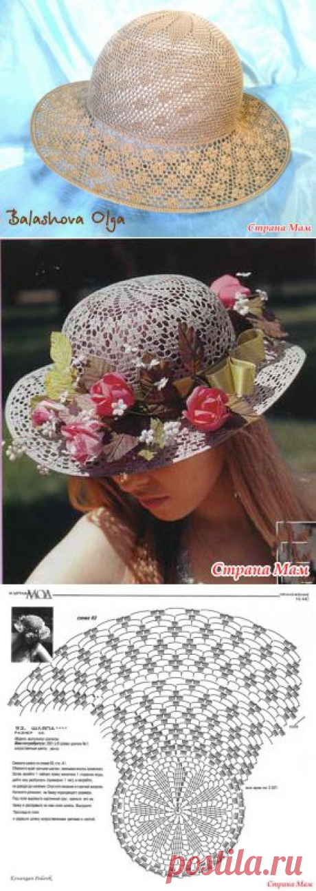 Шляпка &quot;Сафари&quot; крючком.