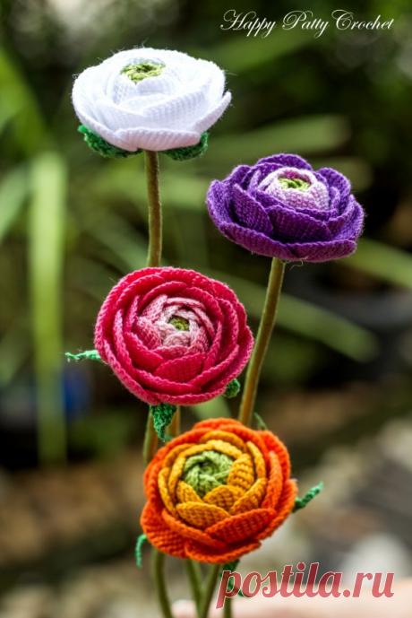 Crochet Ranunculus Pattern by Happy Patty Crochet
