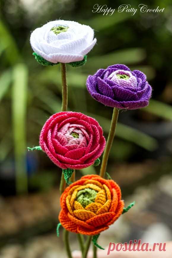 Crochet Ranunculus Pattern by Happy Patty Crochet
