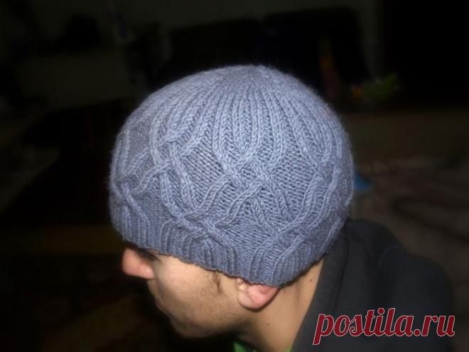 Мужская шапка спицами с описанием. Мужская шапка аранами схема | Домоводство для всей семьи