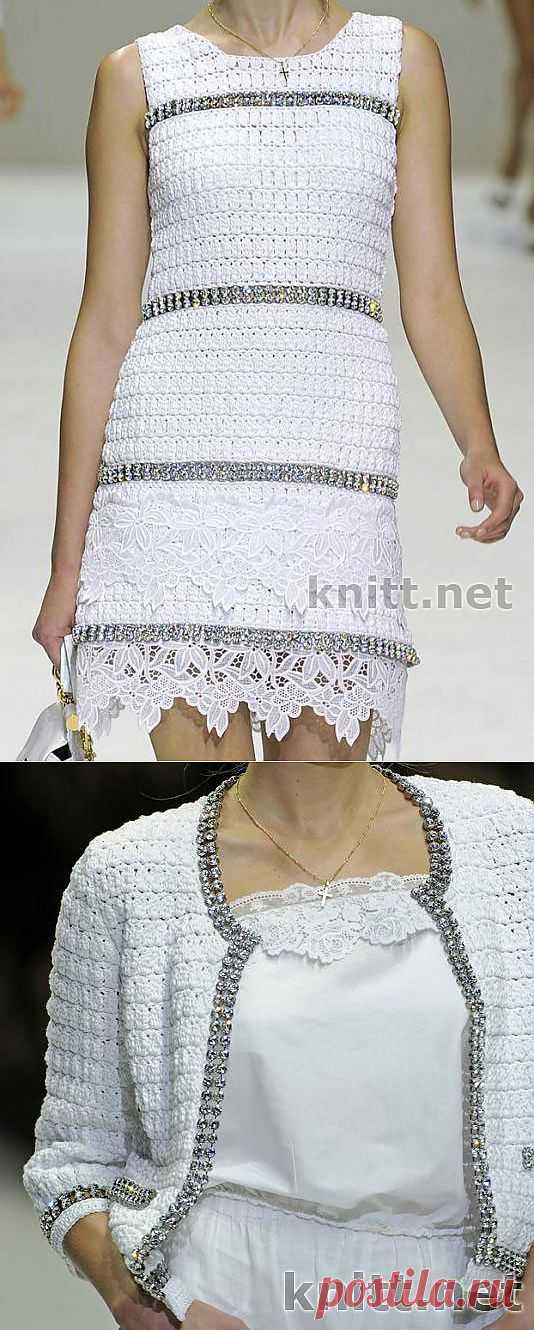 Платье, жакет и юбка от Dolce & Gabbana.