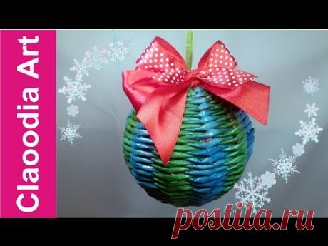 Новогодние игрушки, плетеные из газетных трубочек. Три МК | oblacco
