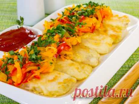 Жареная рыба с овощами