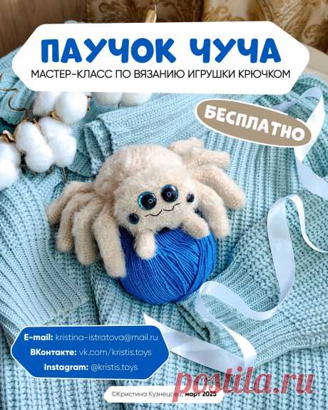 PDF Паучок Чуча крючком. FREE crochet pattern; Аmigurumi toy patterns. Амигуруми схемы и описания на русском. Вязаные игрушки и поделки своими руками #amimore - вязаный паук, паучок из обычной пряжи.