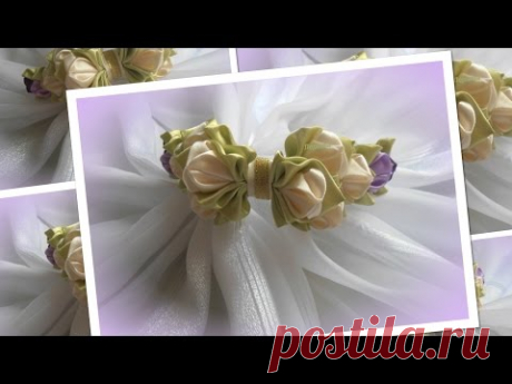 Нежный ободок из бутончиков/ Канзаши/Kanzashi/ МК/ DIY/new petals/