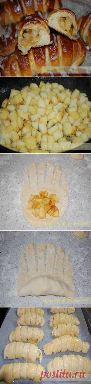 Сдобные булочки с яблоками - Кулинарные рецепты