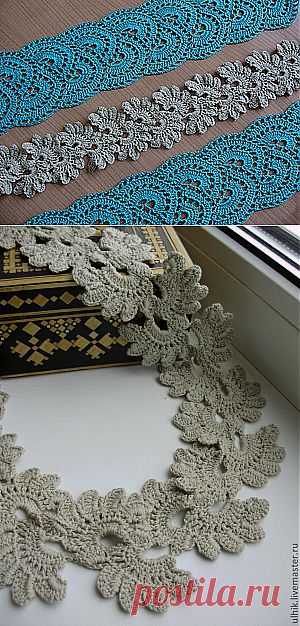 МК-вяжем ленточное кружево крючком. - Ярмарка Мастеров - ручная работа, handmade