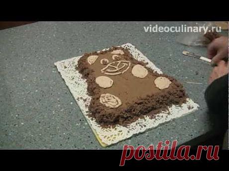 Бисквитный шоколадный торт Мишка - Видеокулинария.рф - видео-рецепты Бабушки Эммы