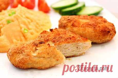 Рецепт: Котлеты куриные с сыром, запеченные в духовке - пошаговый фото рецепт приготовления