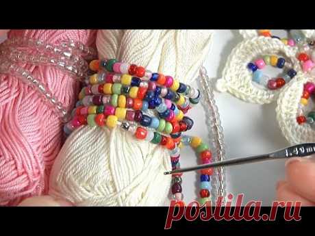 Crochet Gorgeous ❤️ Flower with Beads/More Tutorials ‪@elenarugal‬
