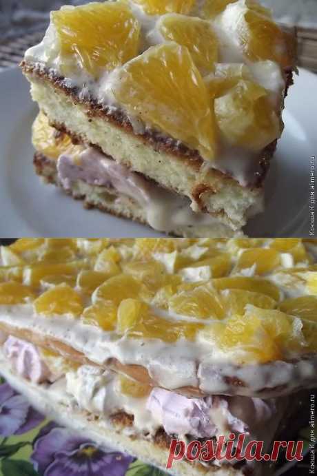 Торт с зефиром и фруктами / Рецепты с фото