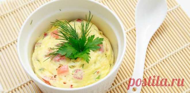 Омлет в кружке - рецепт для микроволновки