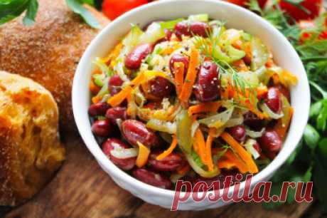 Салат из фасоли с морковью и луком рецепт с фото пошагово и видео - 1000.menu