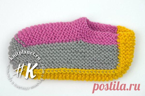 Тапочки спицами для начинающих Четвертушки. Мастер-класс по вязанию от Ольги Боган | Планета Вязания