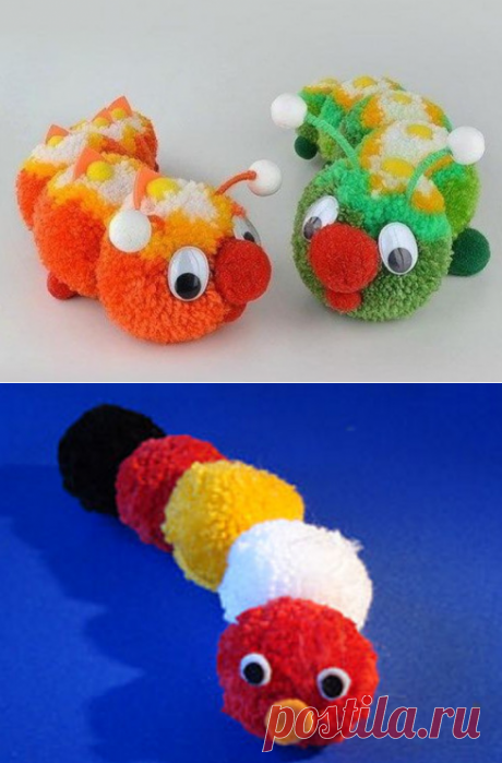 Животные из помпонов. Игрушки с детьми своими руками. | ИГРУШКИ СВОИМИ РУКАМИ