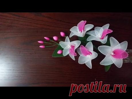 How to make Beautiful Orchid Flower with nylon stockings.