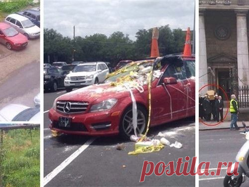 12 смешных примеров мести за неправильную парковку