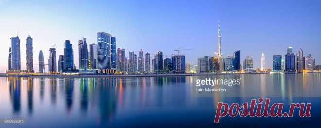 Night Panorama View Of Dubai Stock Photo | Getty Images