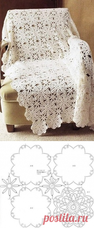 Связать плед крючком