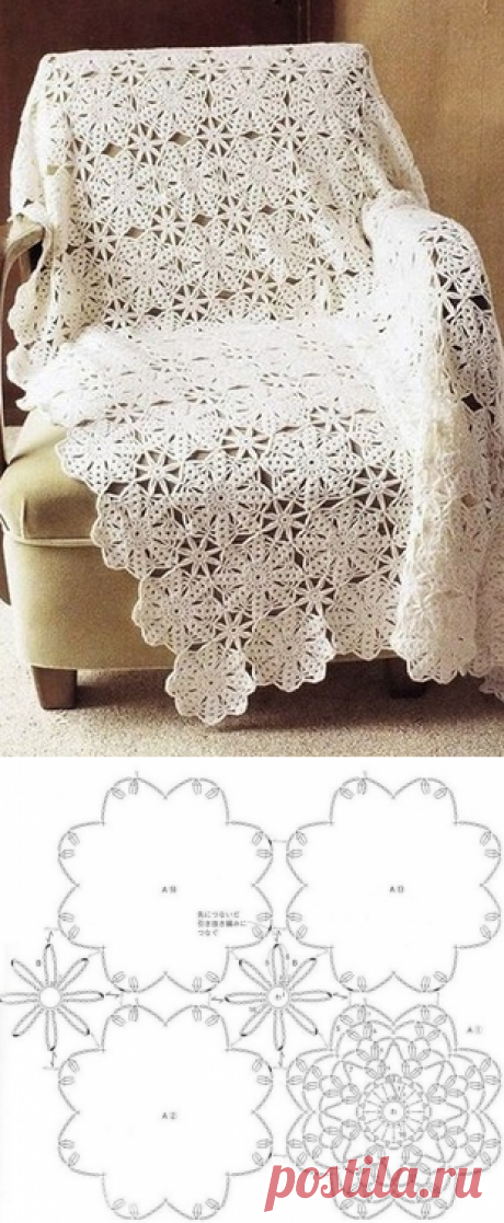 Связать плед крючком