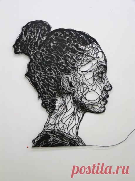 Портрет из ниток / идея